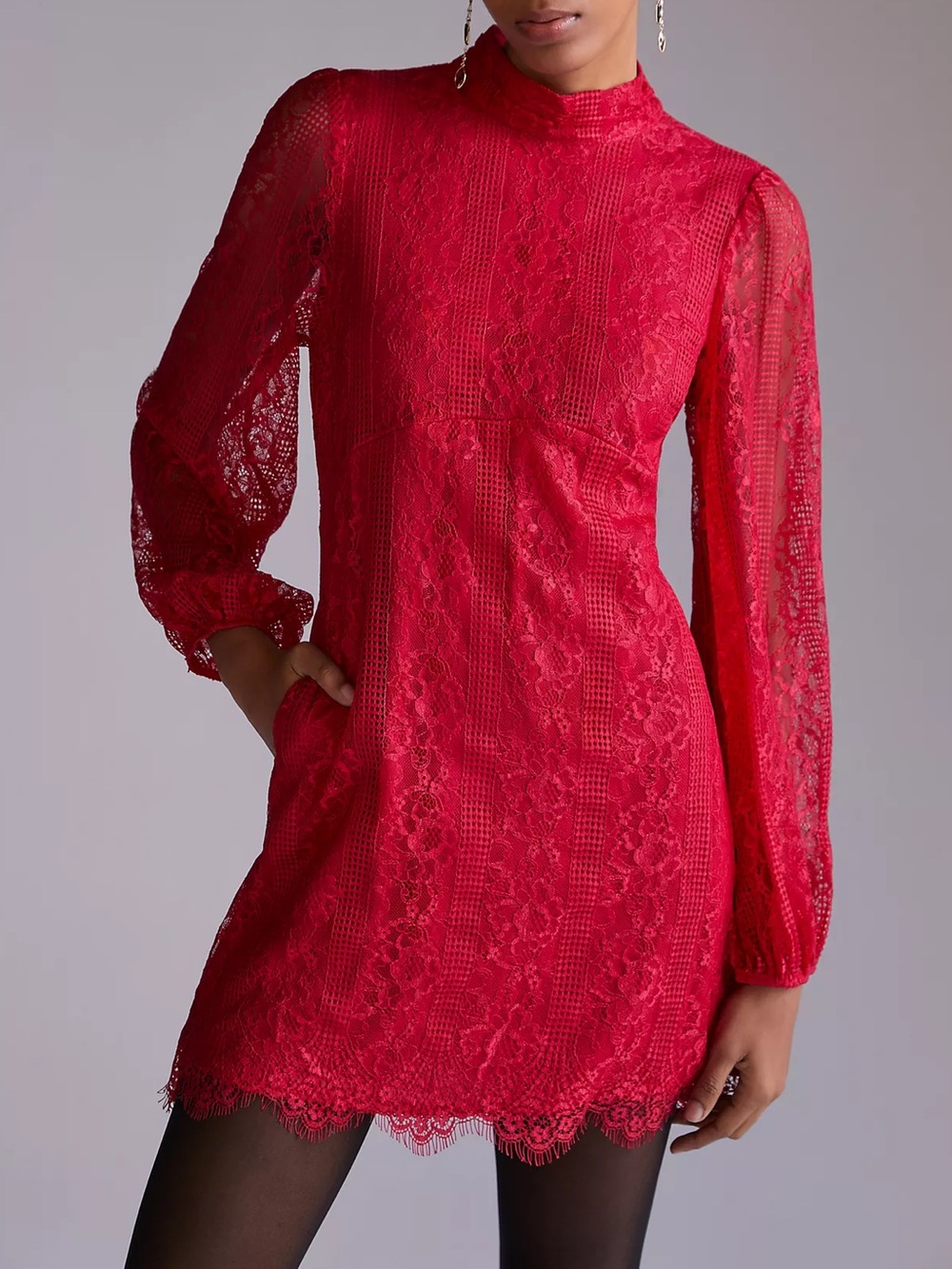 NWT Anthropologie Maeve Open-Back Lace Mini Dress